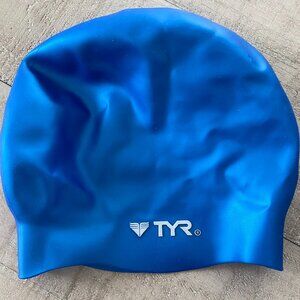 TYR Silicone Swimming Cap Adult Women Light Blue One Size
